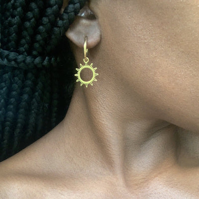 gold plated sunburst earrings